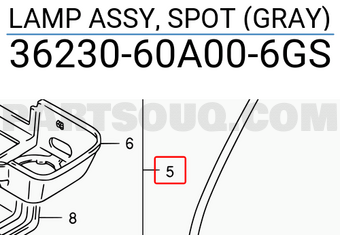 Suzuki 3623060A006GS LAMP ASSY, SPOT (GRAY)