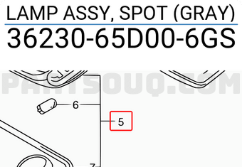 Suzuki 3623065D006GS LAMP ASSY, SPOT (GRAY)