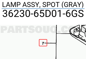 Suzuki 3623065D016GS LAMP ASSY, SPOT (GRAY)