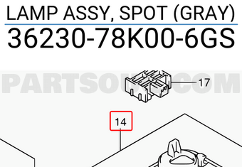 Suzuki 3623078K006GS LAMP ASSY, SPOT (GRAY)