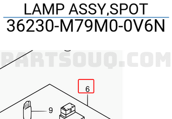 Suzuki 36230M79M00V6N LAMP ASSY,SPOT