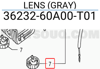 Suzuki 3623260A00T01 LENS (GRAY)