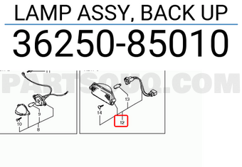 Suzuki 3625085010 LAMP ASSY, BACK UP