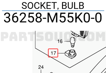 Suzuki 36258M55K00 SOCKET, BULB
