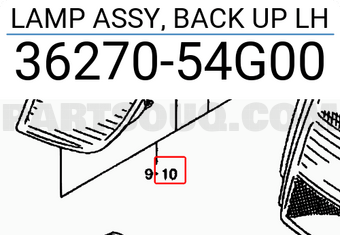 Suzuki 3627054G00 LAMP ASSY, BACK UP LH