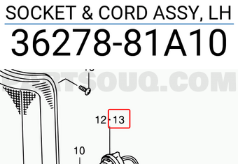 Suzuki 3627881A10 SOCKET & CORD ASSY, LH