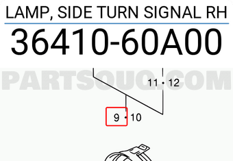 Suzuki 3641060A00 LAMP, SIDE TURN SIGNAL RH