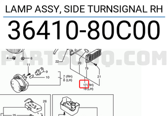 Suzuki 3641080C00 LAMP ASSY, SIDE TURNSIGNAL RH
