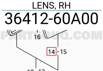 Suzuki 3641260A00 LENS, RH