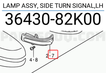 Suzuki 3643082K00 LAMP ASSY, SIDE TURN SIGNAL,LH