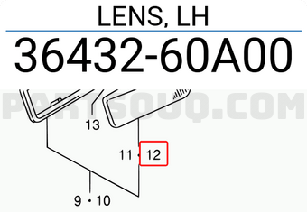 Suzuki 3643260A00 LENS, LH