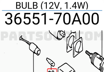 Suzuki 3655170A00 BULB (12V, 1.4W)