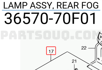 Suzuki 3657070F01 LAMP ASSY, REAR FOG
