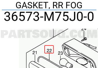 Suzuki 36573M75J00 GASKET, RR FOG
