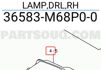 Suzuki 36583M68P00 LAMP,DRL,RH