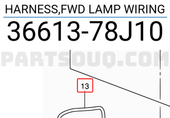 Suzuki 3661378J10 HARNESS,FWD LAMP WIRING