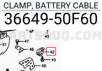 Suzuki 3664950F60 CLAMP, BATTERY CABLE