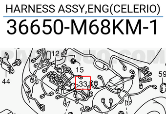 Suzuki 36650M68KM1 HARNESS ASSY,ENG(CELERIO)