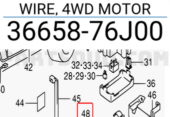 Suzuki 3665876J00 WIRE, 4WD MOTOR
