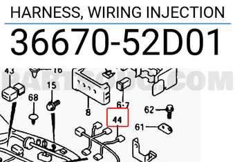 Suzuki 3667052D01 HARNESS, WIRING INJECTION