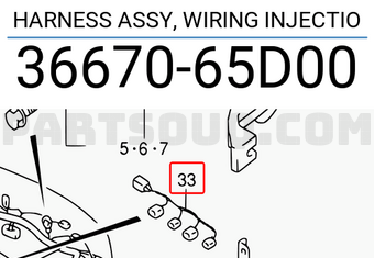 Suzuki 3667065D00 HARNESS ASSY, WIRING INJECTIO