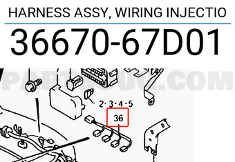 Suzuki 3667067D01 HARNESS ASSY, WIRING INJECTIO