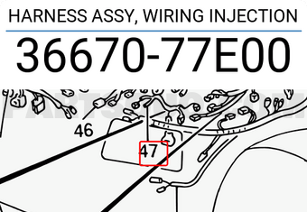 Suzuki 3667077E00 HARNESS ASSY, WIRING INJECTION