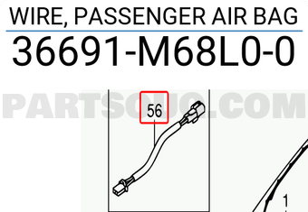 Suzuki 36691M68L00 WIRE, PASSENGER AIR BAG