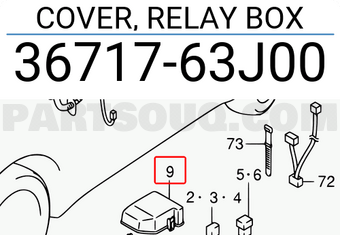 Suzuki 3671763J00 COVER, RELAY BOX