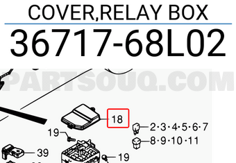 Suzuki 3671768L02 COVER,RELAY BOX