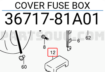 Suzuki 3671781A01 COVER FUSE BOX