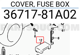Suzuki 3671781A02 COVER, FUSE BOX