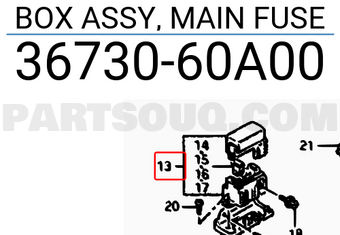 Suzuki 3673060A00 BOX ASSY, MAIN FUSE