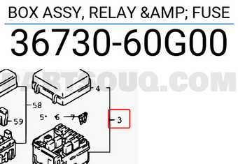 Suzuki 3673060G00 BOX ASSY, RELAY & FUSE