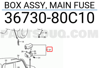 Suzuki 3673080C10 BOX ASSY, MAIN FUSE