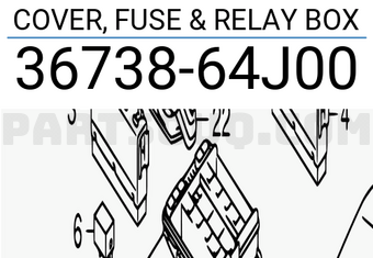 Suzuki 3673864J00 COVER, FUSE & RELAY BOX