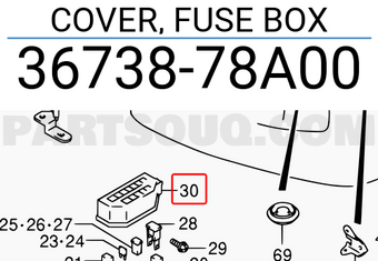 Suzuki 3673878A00 COVER, FUSE BOX