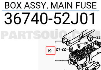 Suzuki 3674052J01 BOX ASSY, MAIN FUSE
