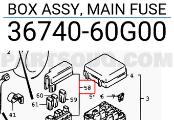 Suzuki 3674060G00 BOX ASSY, MAIN FUSE