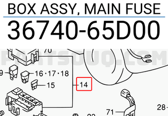 Suzuki 3674065D00 BOX ASSY, MAIN FUSE