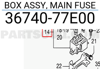 Suzuki 3674077E00 BOX ASSY, MAIN FUSE