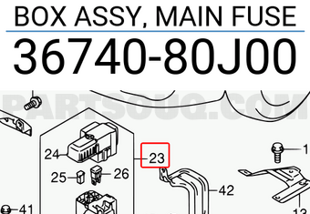 Suzuki 3674080J00 BOX ASSY, MAIN FUSE