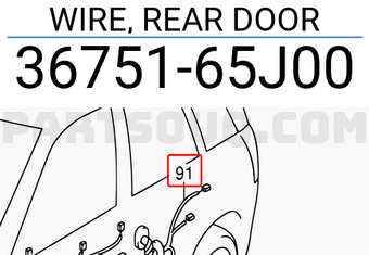 Suzuki 3675165J00 WIRE, REAR DOOR