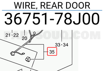 Suzuki 3675178J00 WIRE, REAR DOOR