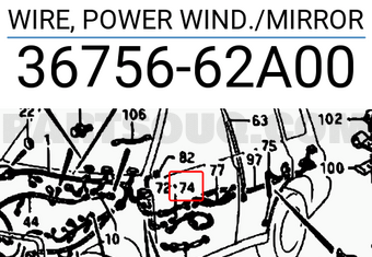 Suzuki 3675662A00 WIRE, POWER WIND./MIRROR