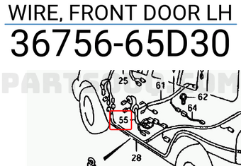 Suzuki 3675665D30 WIRE, FRONT DOOR LH