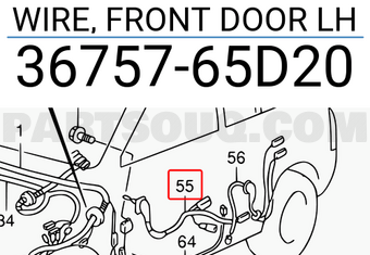 Suzuki 3675765D20 WIRE, FRONT DOOR LH