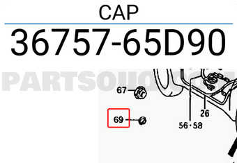 Suzuki 3675765D90 CAP