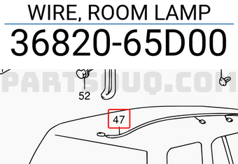 Suzuki 3682065D00 WIRE, ROOM LAMP