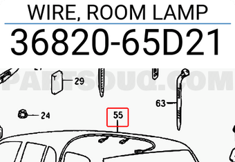 Suzuki 3682065D21 WIRE, ROOM LAMP